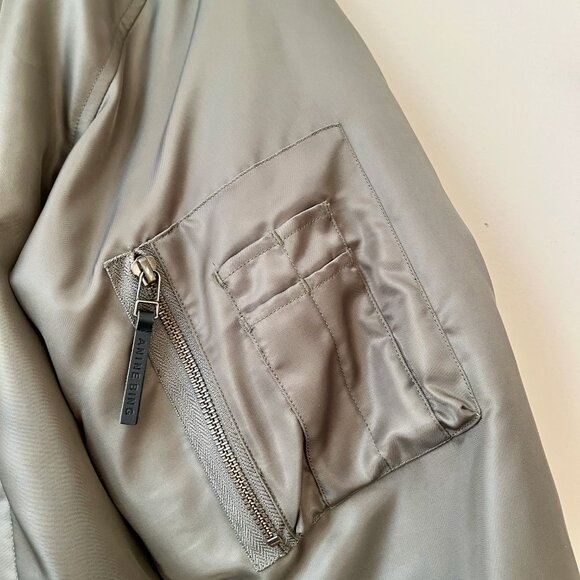 Anine Bing Leon Bomber Jacket in Army Green Size M - Picture 7 of 16